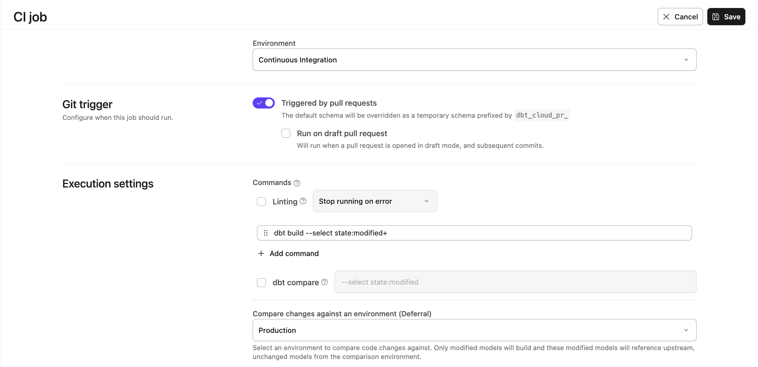 Example of a slim CI job with the above configurations Example of a slim CI job with the above configurations