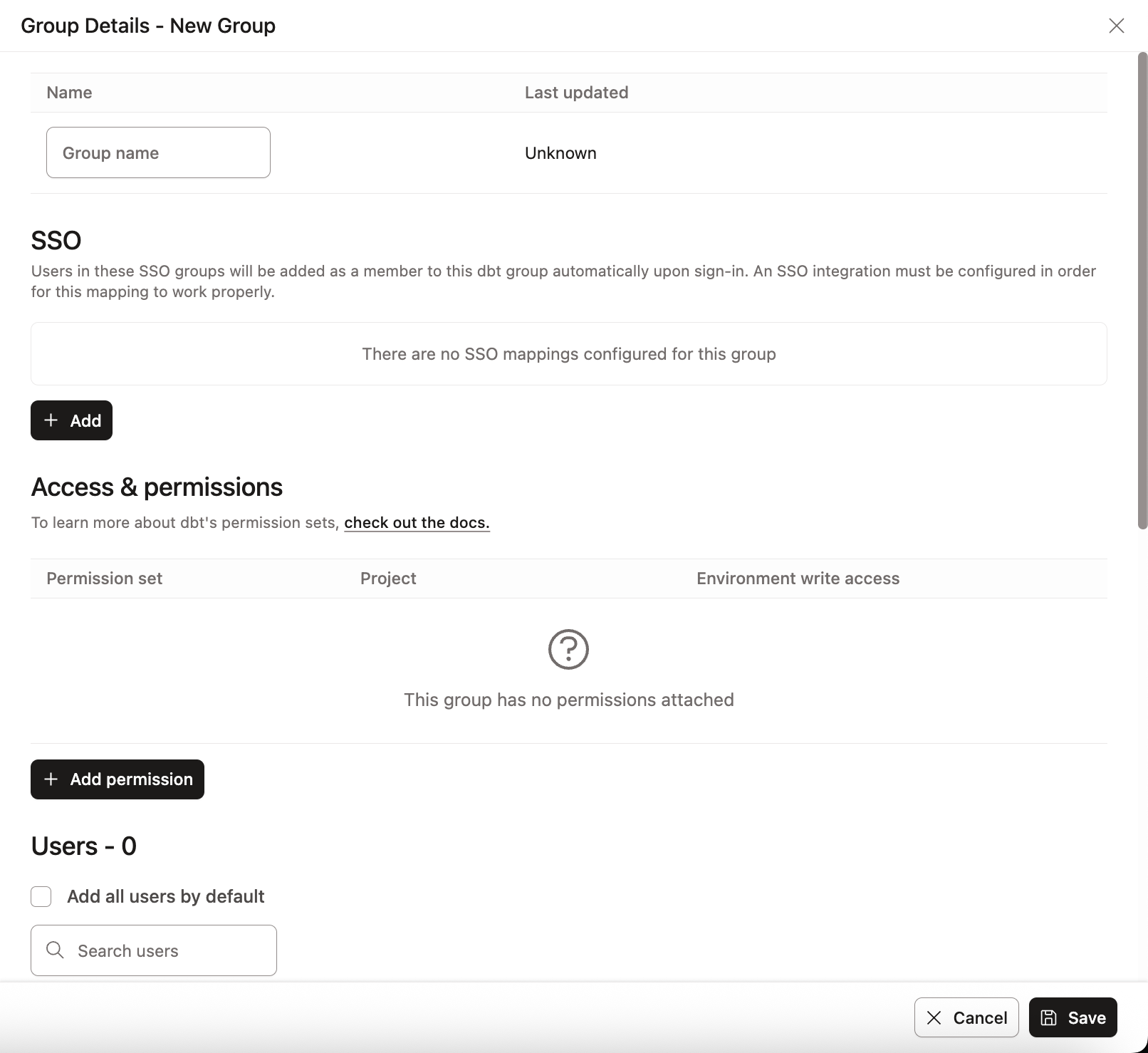 Example the new group pane in the account settings. Example the new group pane in the account settings.