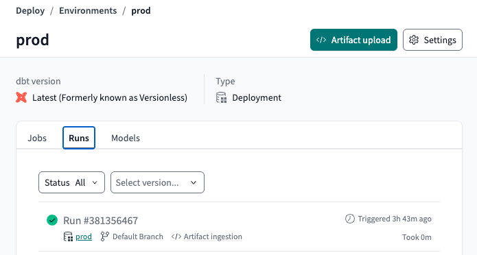 Hybrid project job run with artifact ingestion Hybrid project job run with artifact ingestion