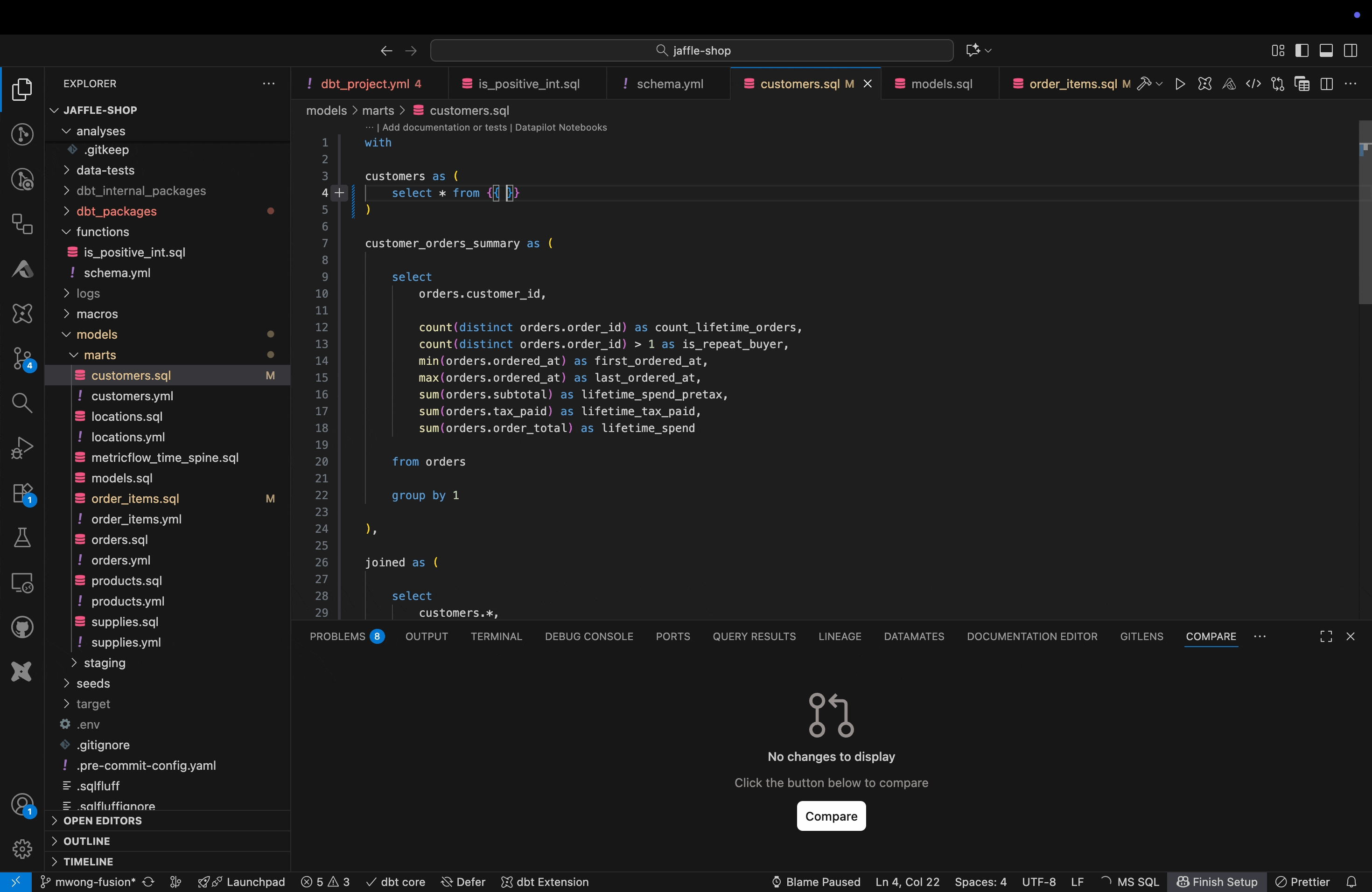 Example of the VS Code extension IntelliSense